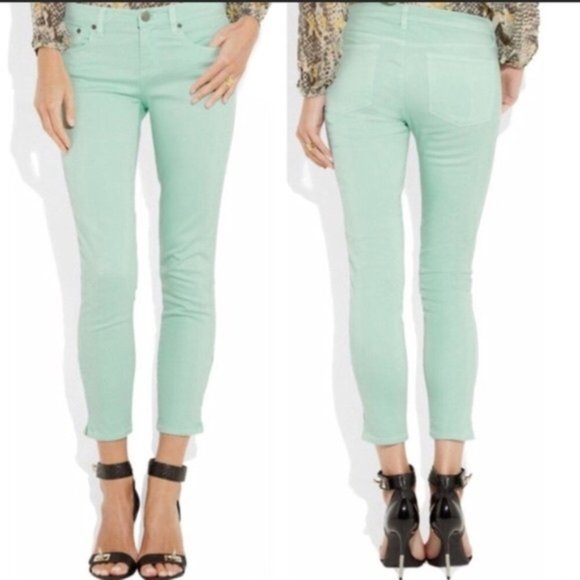 New J. Crew toothpick coastal ankle crop ankle zip stretch skinny denim jean - Picture 1 of 8